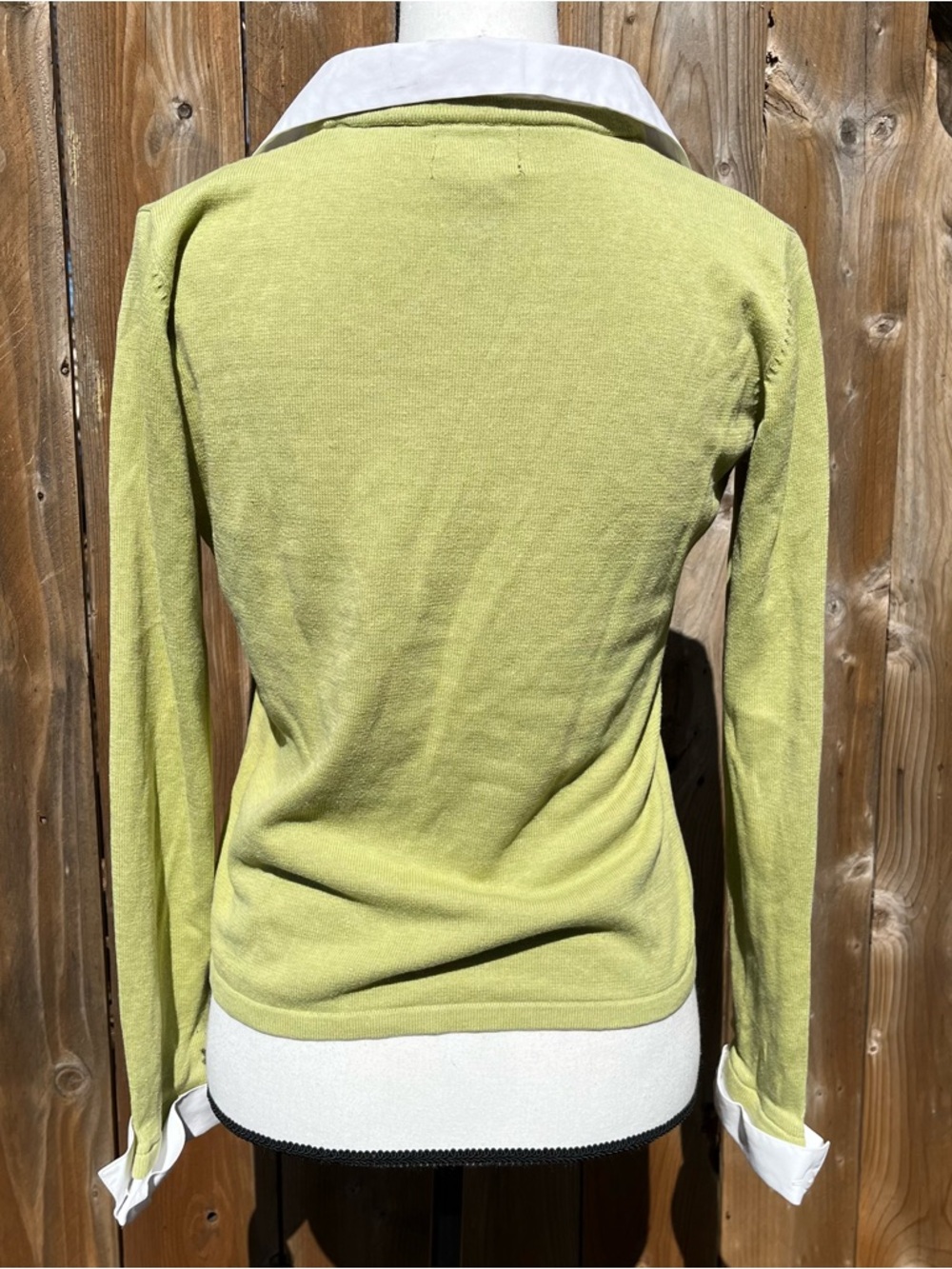 NY Collection Olive Green Knit V-Neck Sweater - Picture 2 of 5